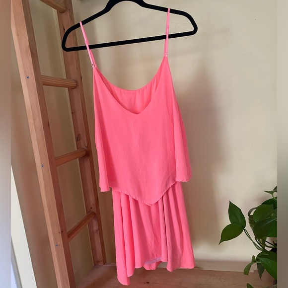 Sage brand neon pink layered dress size large - Picture 2 of 5